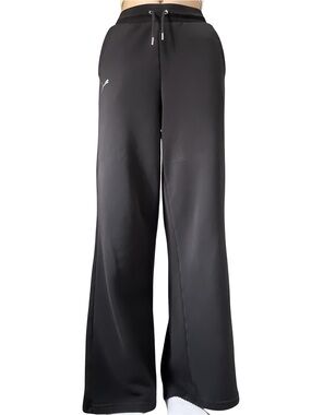PUMA Pull On Sweatpants Wide Leg High Waist Black Size XS GUC